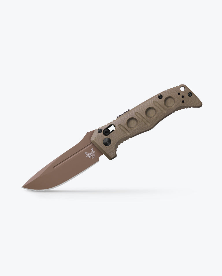 Load image into Gallery viewer, MINI AUTO ADAMAS® | BLACK G10 | OD GREEN G10|MARBLED CARBON FIBER | DROP-POINT
