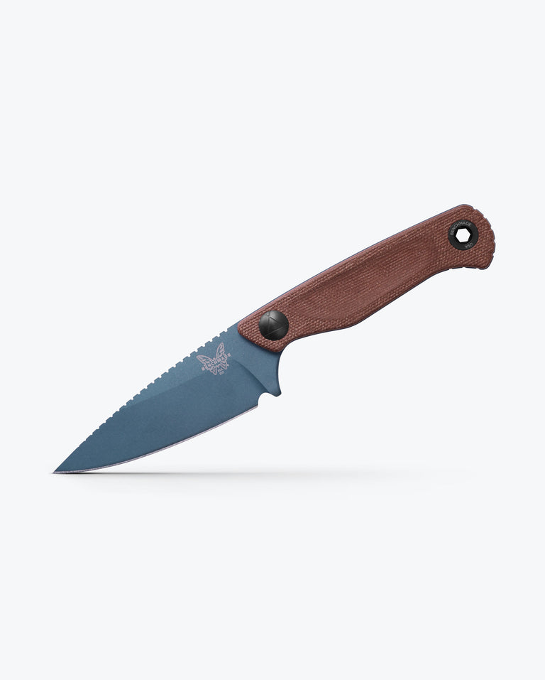 Load image into Gallery viewer, Dacian | Blue Denim Micarta | Brown Canvas Micarta | Spear Point
