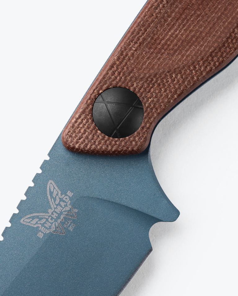 Load image into Gallery viewer, Dacian | Blue Denim Micarta | Brown Canvas Micarta | Spear Point
