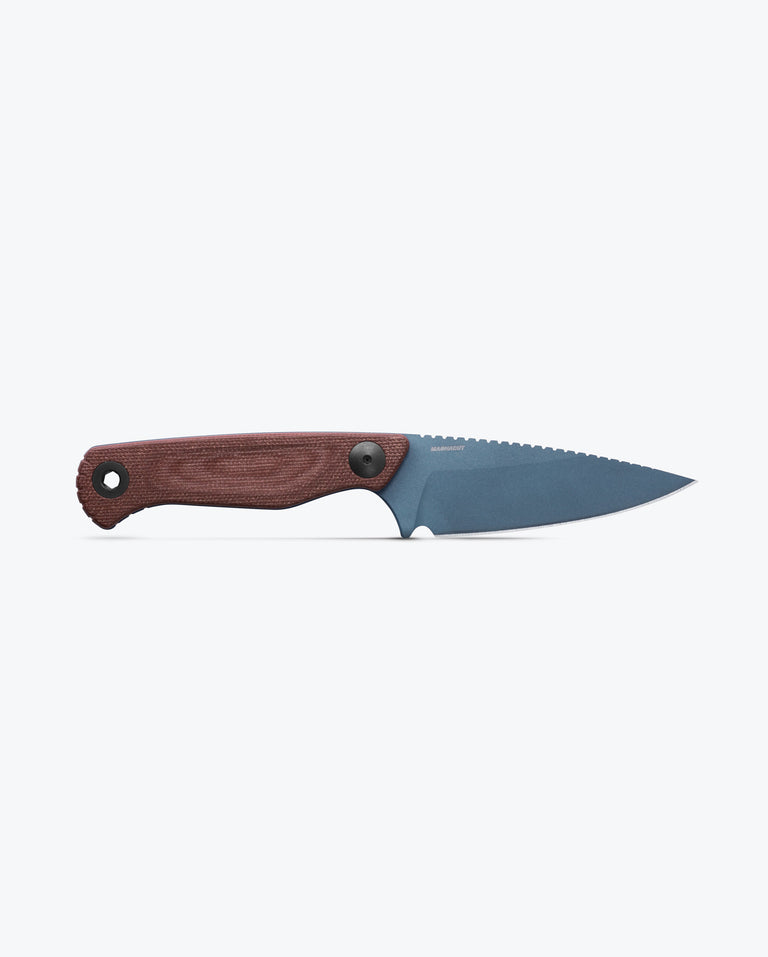 Load image into Gallery viewer, Dacian | Blue Denim Micarta | Brown Canvas Micarta | Spear Point
