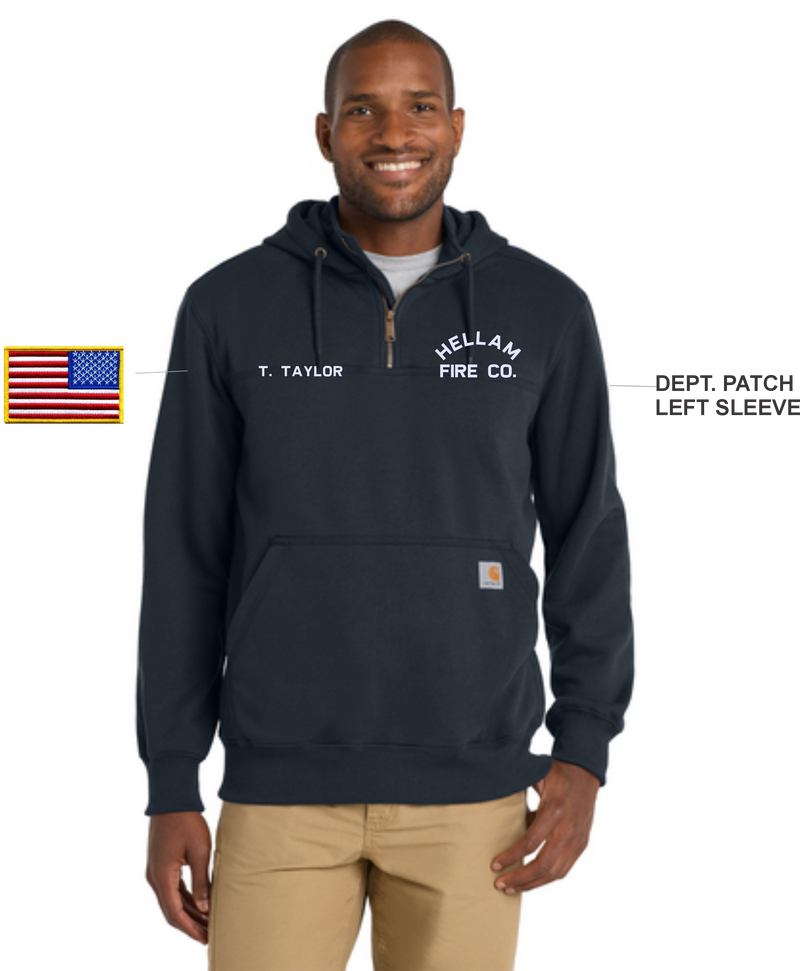 Load image into Gallery viewer, HELLAM FC Carhartt ® Rain Defender ® Paxton Heavyweight Hooded Zip Mock Sweatshirt
