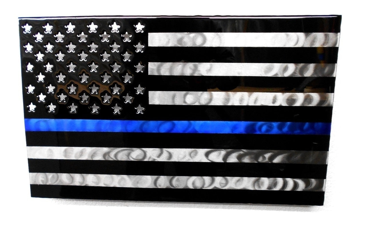 New Thin Blue Line Metal Sculpture – Tactical Wear